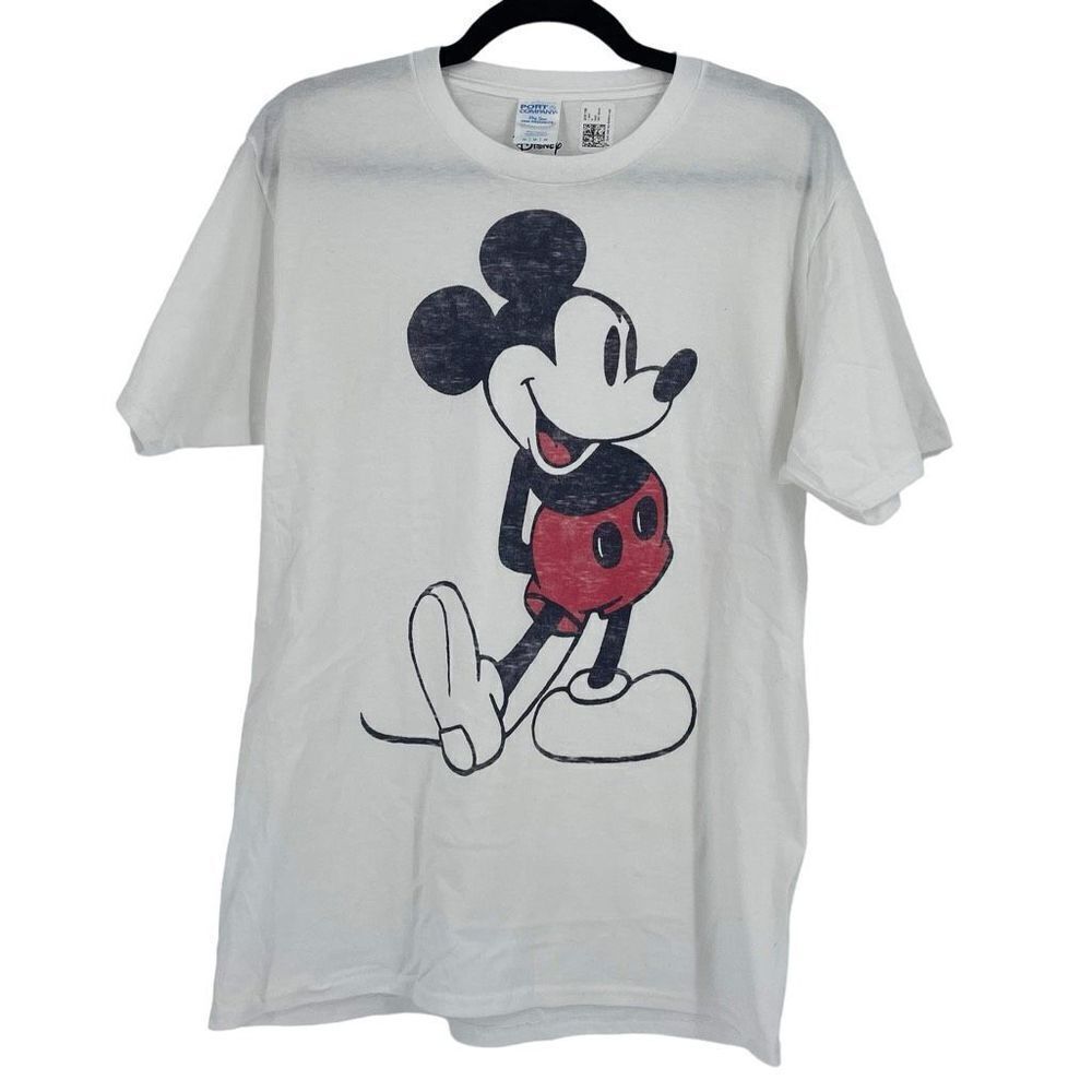 NWT Disney Men’s Medium Large Mickey Graphic T-Shirt White crew neck Vacation